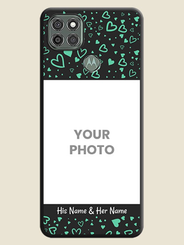 Custom Sea Green Indefinite Love Pattern on Photo on Space Black Soft Matte Mobile Cover - Moto G9 Power - alternate view