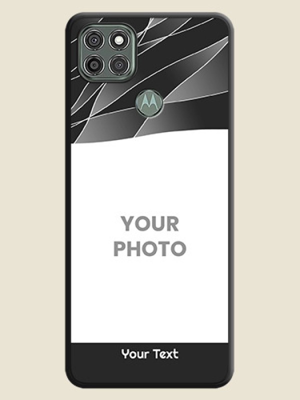 Custom Mixed Wave Lines on Photo on Space Black Soft Matte Mobile Cover - Moto G9 Power - alternate view