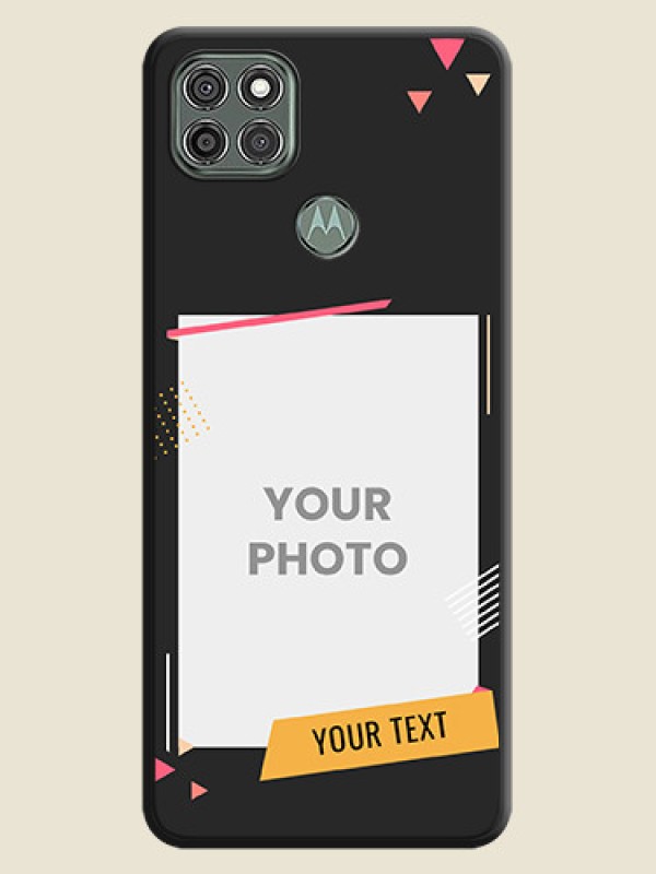 Custom Photo Frame with Triangle Small Dots on Photo on Space Black Soft Matte Back Cover - Moto G9 Power - alternate view