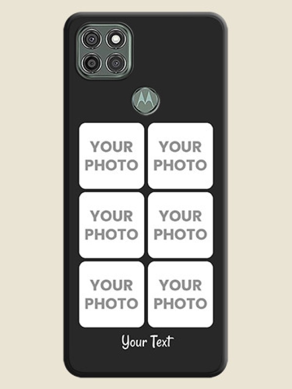 Custom Floral Art with 6 Image Holder on Photo on Space Black Soft Matte Mobile Case - Moto G9 Power - alternate view