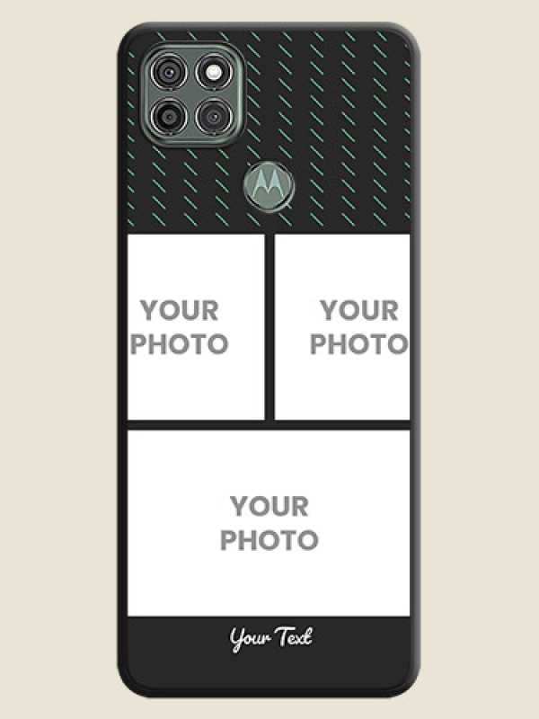 Custom Cross Dotted Pattern with 2 Image Holder on Personalised Space Black Soft Matte Cases - Moto G9 Power - alternate view