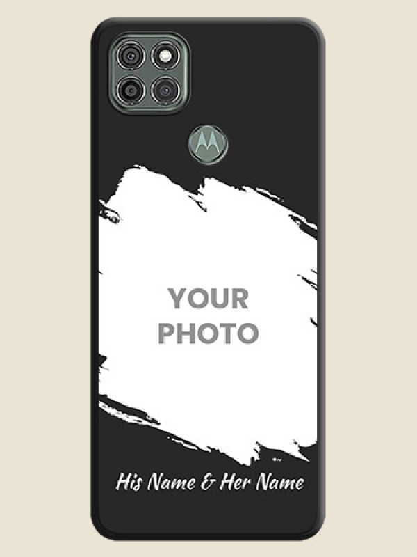 Custom Grunge Brush Strokes on Photo on Space Black Soft Matte Back Cover - Moto G9 Power - alternate view
