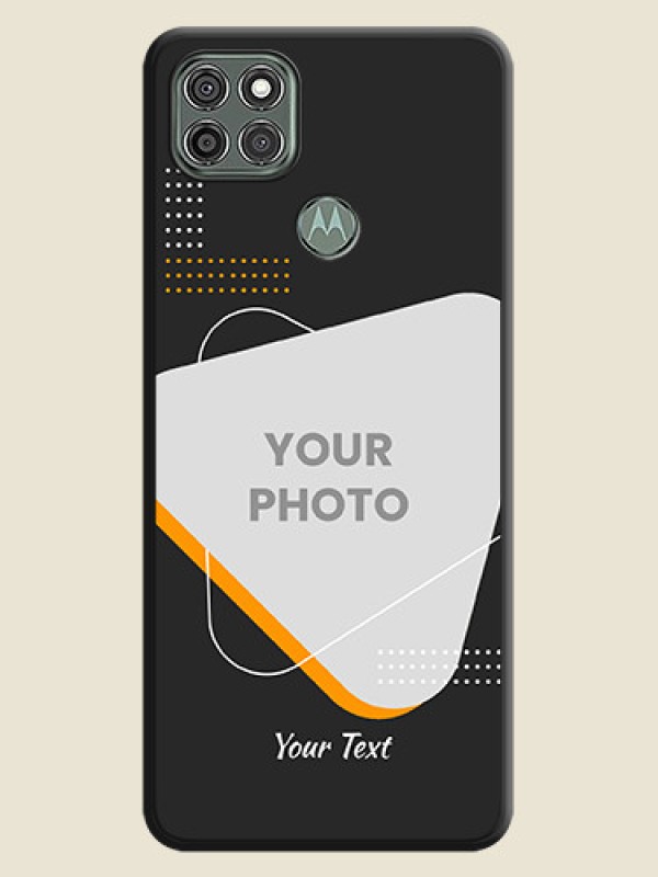 Custom Yellow Triangle on Photo on Space Black Soft Matte Phone Cover - Moto G9 Power - alternate view