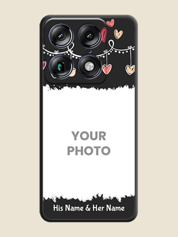 Custom Pink Love Hangings with Name On Space Black Custom Soft Matte Mobile Back Cover - Motorola Signature 5G - alternate view