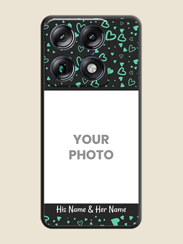 Custom Sea Green Indefinite Love Pattern on Photo On Space Black Custom Soft Matte Mobile Back Cover - Motorola Signature 5G - alternate view