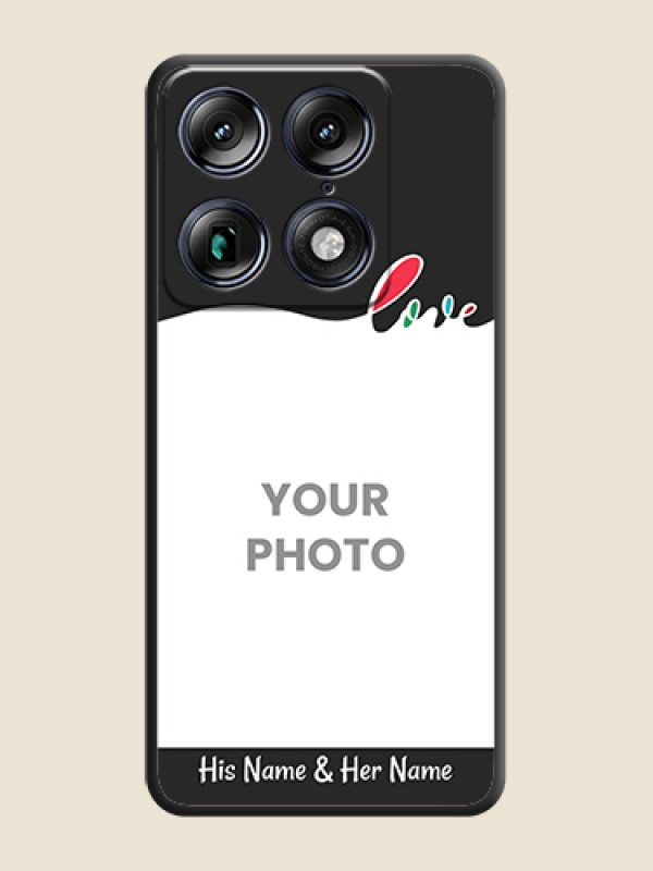 Custom Fall in Love Pattern with Picture on Photo On Space Black Custom Soft Matte Mobile Back Cover - Motorola Signature 5G - alternate view