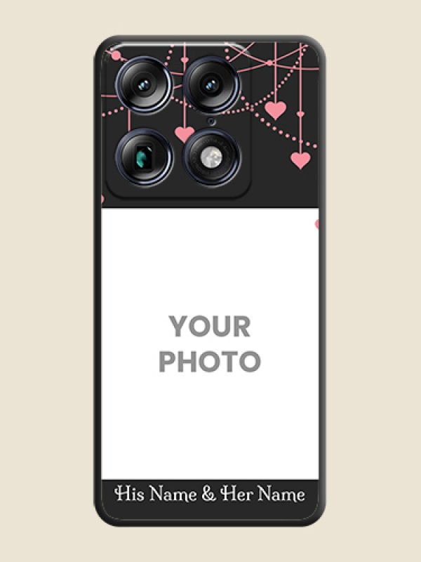 Custom Pink Love Hangings with Text On Space Black Custom Soft Matte Mobile Back Cover - Motorola Signature 5G - alternate view