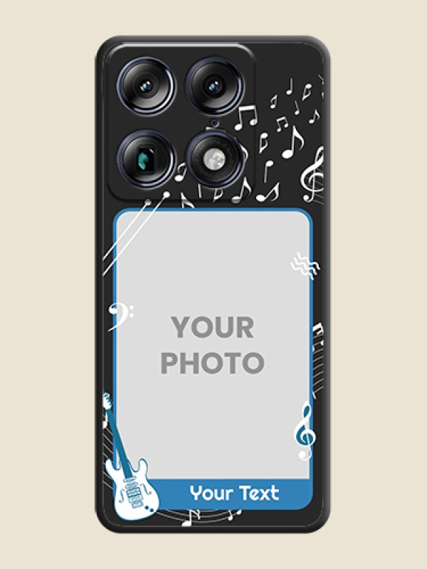 Custom Musical Theme Design with Text on Photo On Space Black Custom Soft Matte Mobile Back Cover - Motorola Signature 5G - alternate view