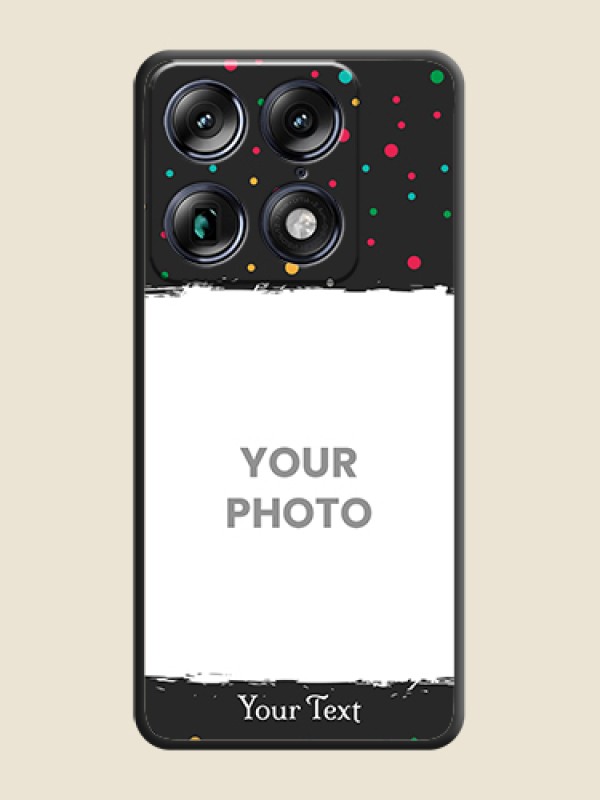 Custom Multicolor Dotted Pattern with Text On Space Black Custom Soft Matte Mobile Back Cover - Motorola Signature 5G - alternate view