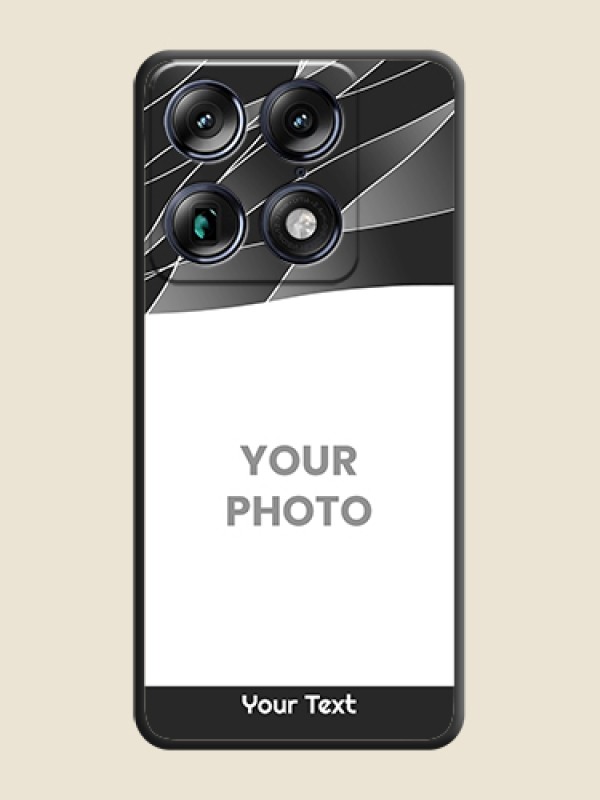 Custom Mixed Wave Lines on Photo On Space Black Custom Soft Matte Mobile Back Cover - Motorola Signature 5G - alternate view