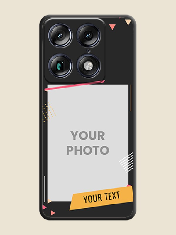 Custom Photo Frame with Triangle Small Dots on Photo On Space Black Custom Soft Matte Mobile Back Cover - Motorola Signature 5G - alternate view