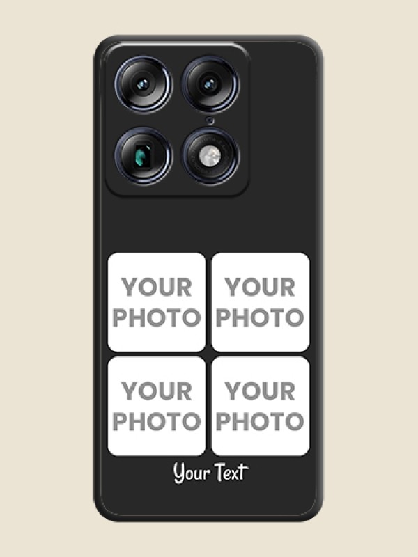 Custom Floral Art with 6 Image Holder on Photo On Space Black Custom Soft Matte Mobile Back Cover - Motorola Signature 5G - alternate view