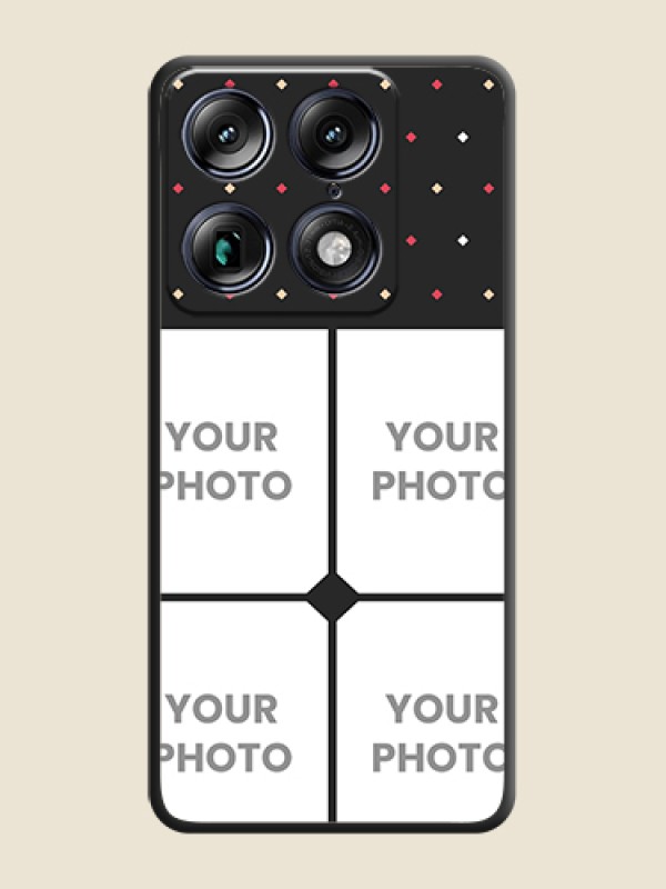 Custom Multicolor Dotted Pattern with 4 Image Holder On Space Black Custom Soft Matte Mobile Back Cover - Motorola Signature 5G - alternate view