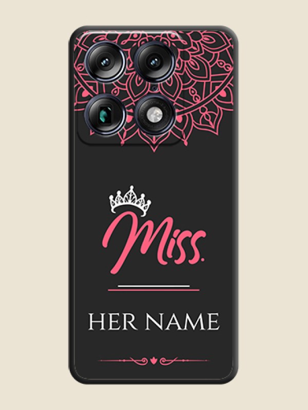 Custom Mrs Name with Floral Design On Space Black Custom Soft Matte Mobile Back Cover - Motorola Signature 5G - alternate view