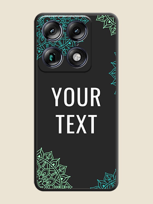 Custom Your Name with Floral Design On Space Black Custom Soft Matte Mobile Back Cover - Motorola Signature 5G - alternate view