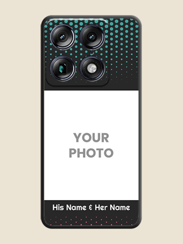 Custom Faded Dots with Grunge Photo Frame and Text On Space Black Custom Soft Matte Mobile Back Cover - Motorola Signature 5G - alternate view