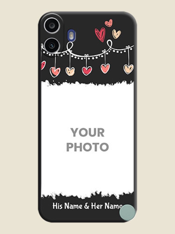 Custom Pink Love Hangings with Name On Space Black Custom Soft Matte Mobile Back Cover - Nothing Cmf Phone 1 - alternate view