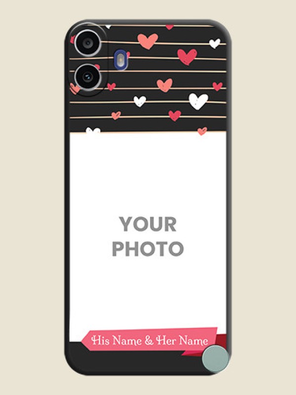 Custom Love Pattern with Name on Pink Ribbon on Photo On Space Black Custom Soft Matte Mobile Back Cover - Nothing Cmf Phone 1 - alternate view
