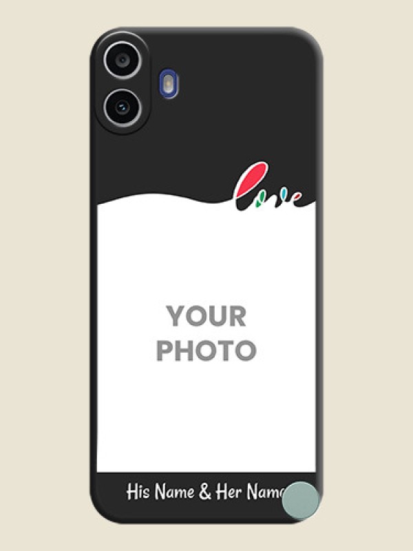 Custom Fall in Love Pattern with Picture on Photo On Space Black Custom Soft Matte Mobile Back Cover - Nothing Cmf Phone 1 - alternate view
