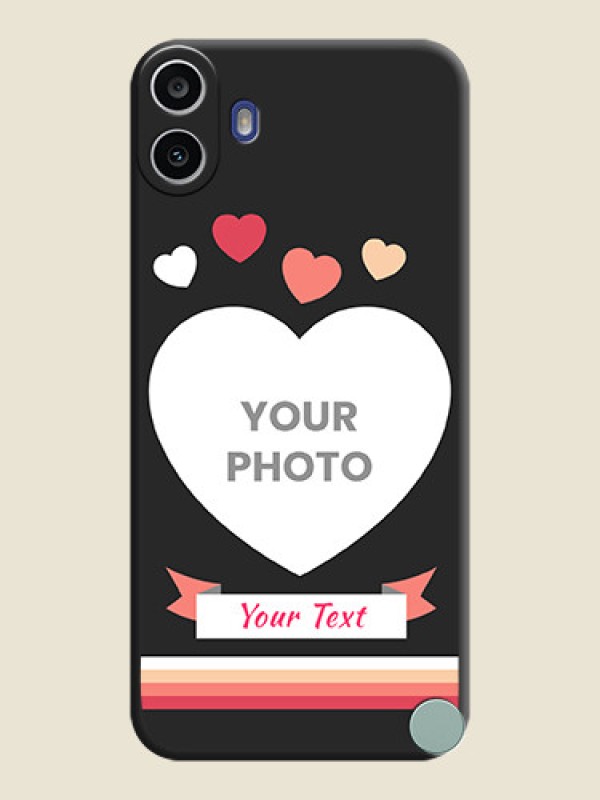 Custom Love Shaped Photo with Colorful Stripes On Space Black Custom Soft Matte Mobile Back Cover - Nothing Cmf Phone 1 - alternate view