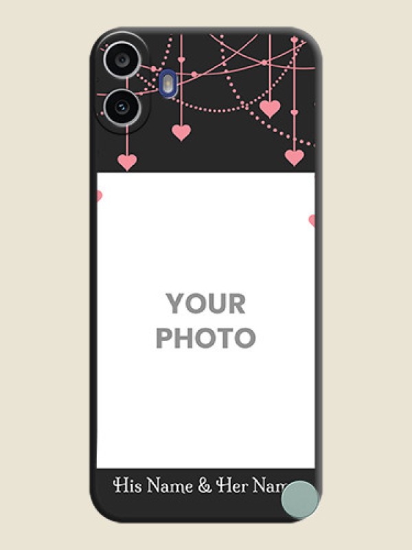 Custom Pink Love Hangings with Text On Space Black Custom Soft Matte Mobile Back Cover - Nothing Cmf Phone 1 - alternate view