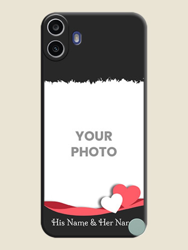 Custom Pin Color Love Shaped Ribbon Design with Text On Space Black Custom Soft Matte Mobile Back Cover - Nothing Cmf Phone 1 - alternate view
