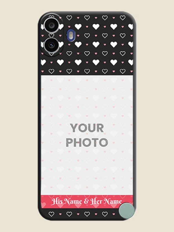 Custom White Color Love Symbols with Text Design on Photo On Space Black Custom Soft Matte Mobile Back Cover - Nothing Cmf Phone 1 - alternate view