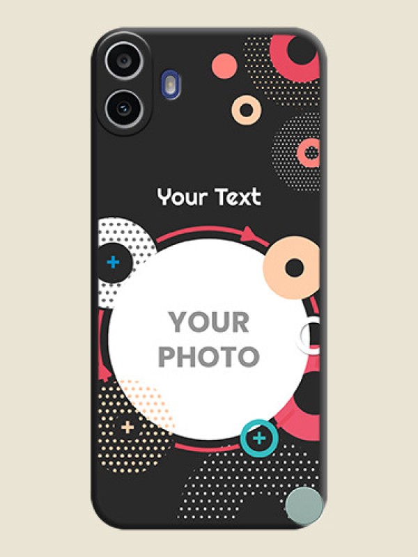 Custom Multicoloured Round Image On Space Black Custom Soft Matte Mobile Back Cover - Nothing Cmf Phone 1 - alternate view