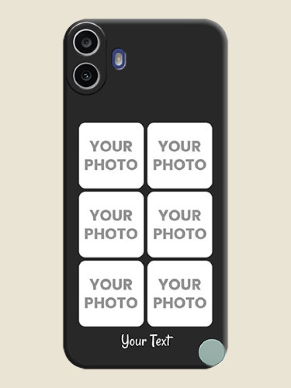 Custom Floral Art with 6 Image Holder on Photo On Space Black Custom Soft Matte Mobile Back Cover - Nothing Cmf Phone 1 - alternate view