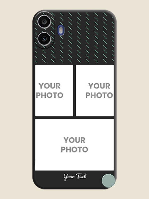 Custom Cross Dotted Pattern with 2 Image Holder On Space Black Custom Soft Matte Mobile Back Cover - Nothing Cmf Phone 1 - alternate view