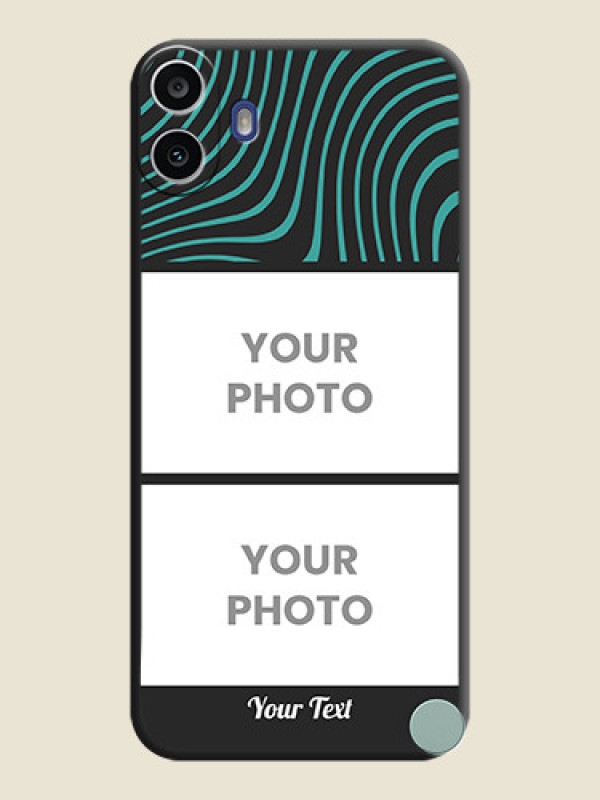 Custom Wave Pattern with 2 Image Holder On Space Black Custom Soft Matte Mobile Back Cover - Nothing Cmf Phone 1 - alternate view