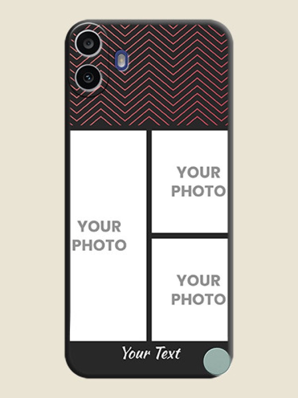 Custom Wave Pattern with 3 Image Holder On Space Black Custom Soft Matte Mobile Back Cover - Nothing Cmf Phone 1 - alternate view