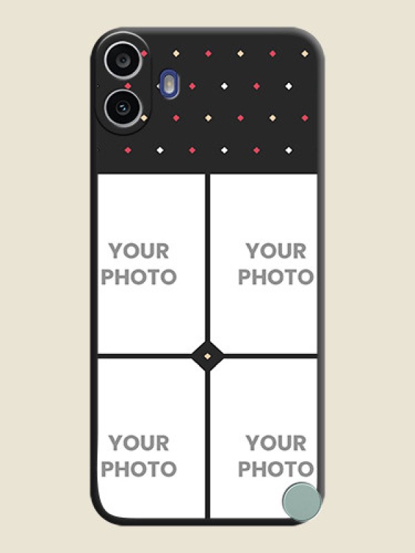 Custom Multicolor Dotted Pattern with 4 Image Holder On Space Black Custom Soft Matte Mobile Back Cover - Nothing Cmf Phone 1 - alternate view