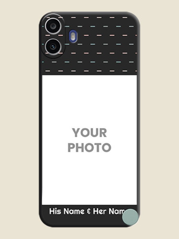 Custom Line Pattern Design with Text On Space Black Custom Soft Matte Mobile Back Cover - Nothing Cmf Phone 1 - alternate view