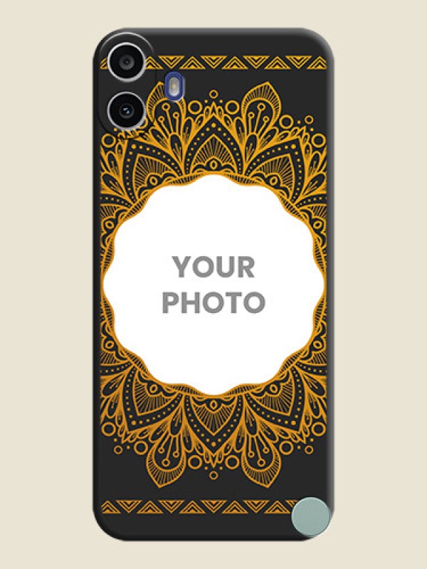 Custom Round Image with Floral Design On Space Black Custom Soft Matte Mobile Back Cover - Nothing Cmf Phone 1 - alternate view