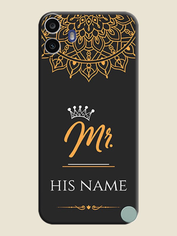 Custom Mr Name with Floral Design On Space Black Custom Soft Matte Mobile Back Cover - Nothing Cmf Phone 1 - alternate view