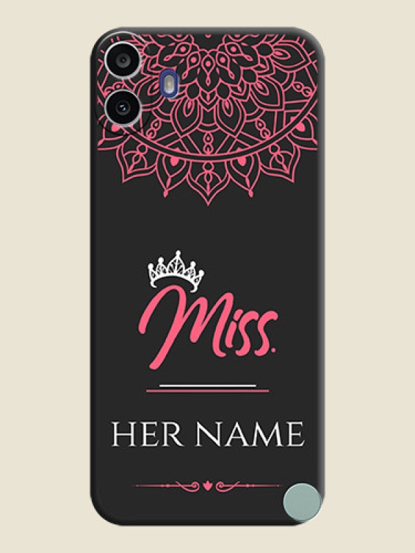 Custom Mrs Name with Floral Design On Space Black Custom Soft Matte Mobile Back Cover - Nothing Cmf Phone 1 - alternate view