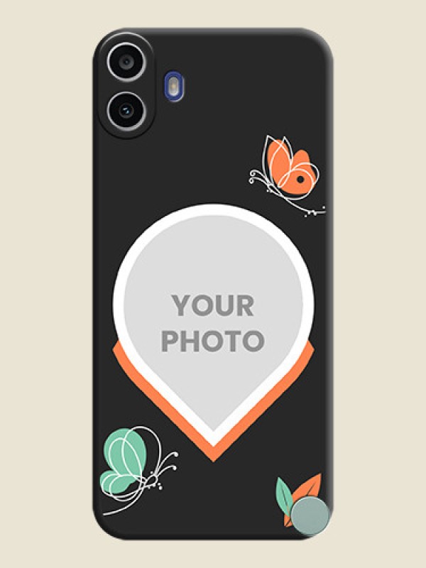 Custom Upload Pic With Simple Butterly Design On Space Black Custom Soft Matte Mobile Back Cover - Nothing Cmf Phone 1 - alternate view