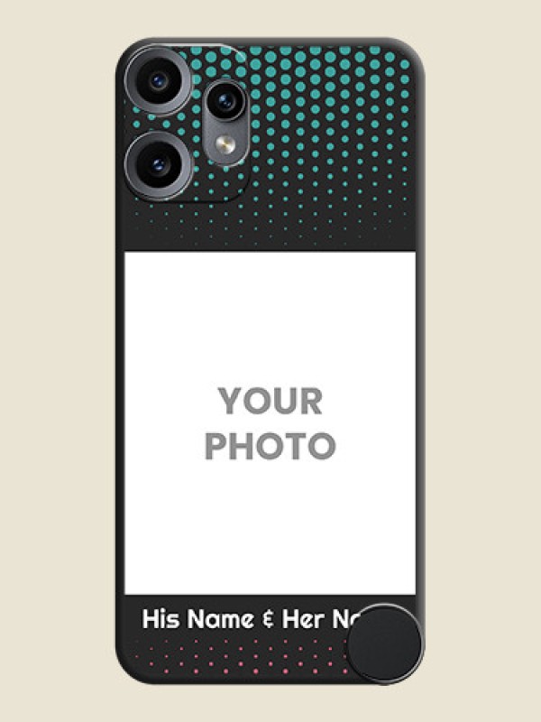 Custom Faded Dots with Grunge Photo Frame and Text On Space Black Custom Soft Matte Mobile Back Cover - Nothing CMF Phone 2 Pro 5G - alternate view