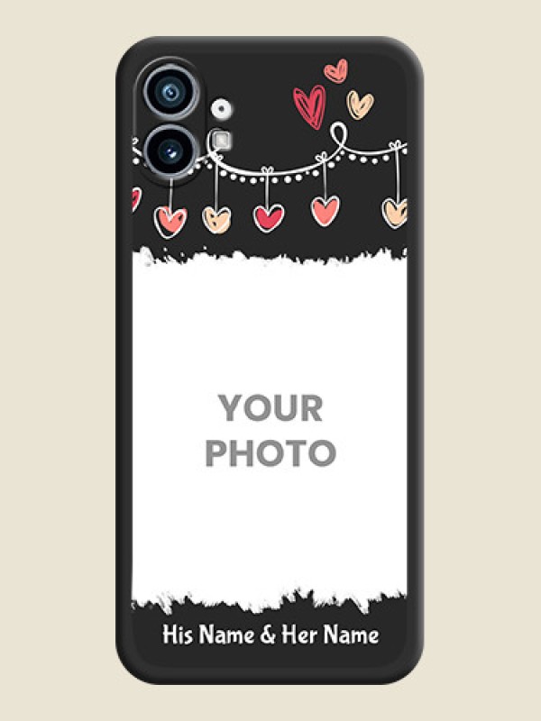 Custom Pink Love Hangings with Name on Space Black Custom Soft Matte Phone Cases - Nothing Phone 1 - alternate view