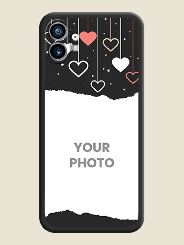 Custom Love Hangings with Splash Wave Picture on Space Black Custom Soft Matte Phone Back Cover - Nothing Phone 1 - alternate view