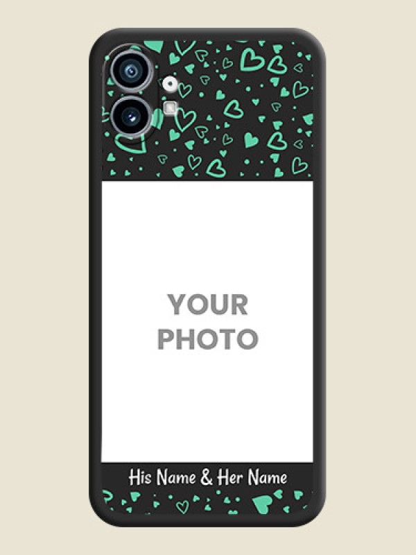 Custom Sea Green Indefinite Love Pattern on Photo on Space Black Soft Matte Mobile Cover - Nothing Phone 1 - alternate view