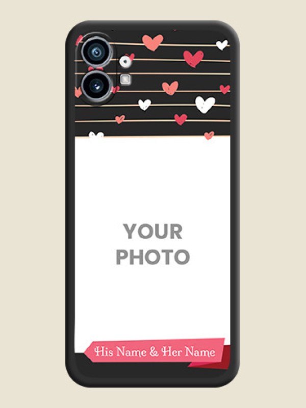Custom Love Pattern with Name on Pink Ribbon  on Photo on Space Black Soft Matte Back Cover - Nothing Phone 1 - alternate view