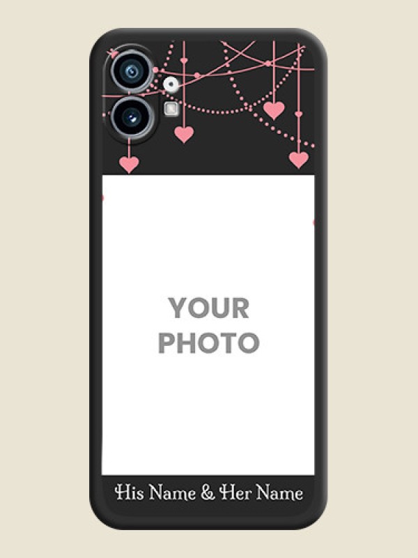 Custom Pink Love Hangings with Text on Space Black Custom Soft Matte Back Cover - Nothing Phone 1 - alternate view