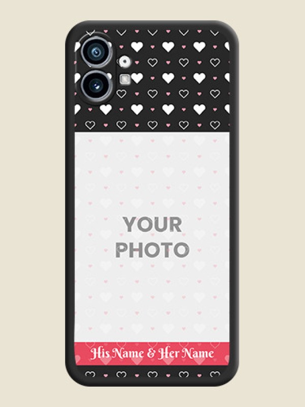 Custom White Color Love Symbols with Text Design on Photo on Space Black Soft Matte Phone Cover - Nothing Phone 1 - alternate view