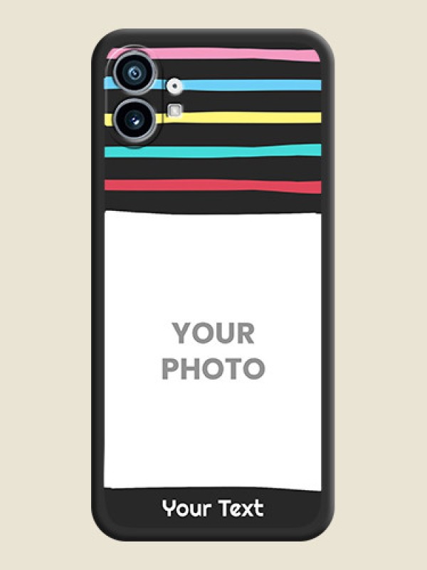 Custom Multicolor Lines with Image on Space Black Personalized Soft Matte Phone Covers - Nothing Phone 1 - alternate view