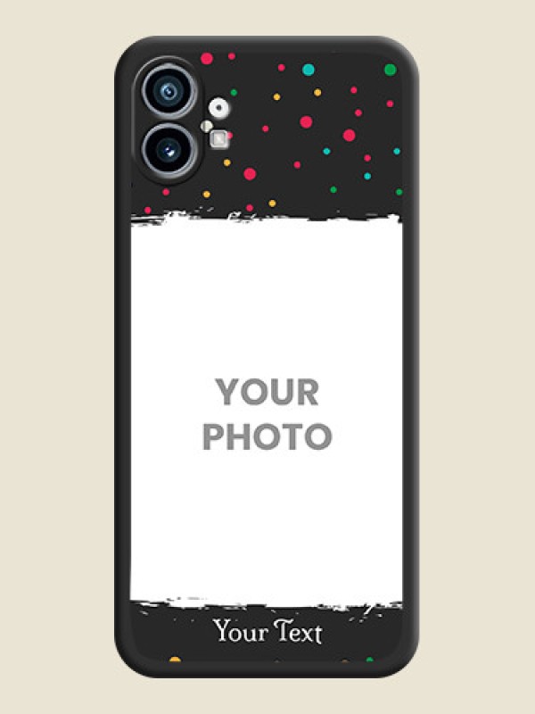 Custom Multicolor Dotted Pattern with Text on Space Black Custom Soft Matte Phone Back Cover - Nothing Phone 1 - alternate view