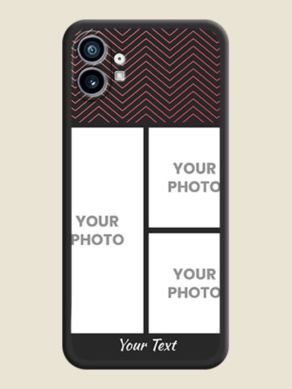 Custom Wave Pattern with 3 Image Holder on Space Black Custom Soft Matte Back Cover - Nothing Phone 1 - alternate view