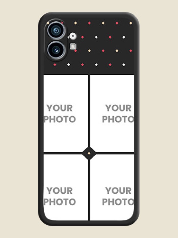 Custom Multicolor Dotted Pattern with 4 Image Holder on Space Black Custom Soft Matte Phone Cases - Nothing Phone 1 - alternate view