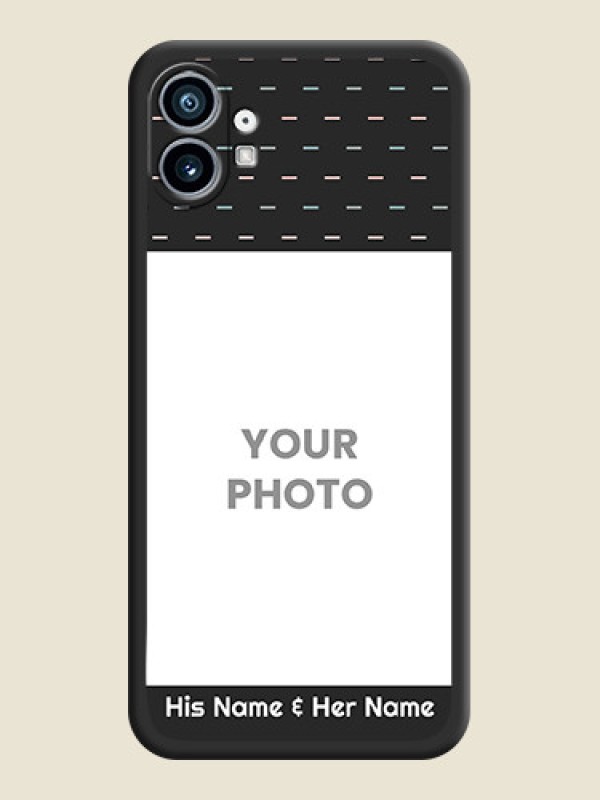 Custom Line Pattern Design with Text on Space Black Custom Soft Matte Phone Back Cover - Nothing Phone 1 - alternate view